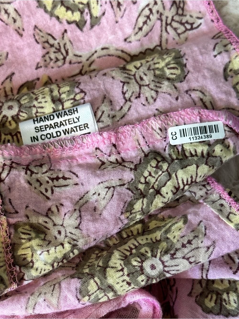 Perry Walker Collective Pink Floral Smocked Mini Dress 100% Cotton 3 Med - Picture 8 of 11